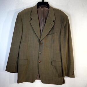 Canali Proposta Made‎ In Italy 100% Wool Green Blazer Men's Size 54L